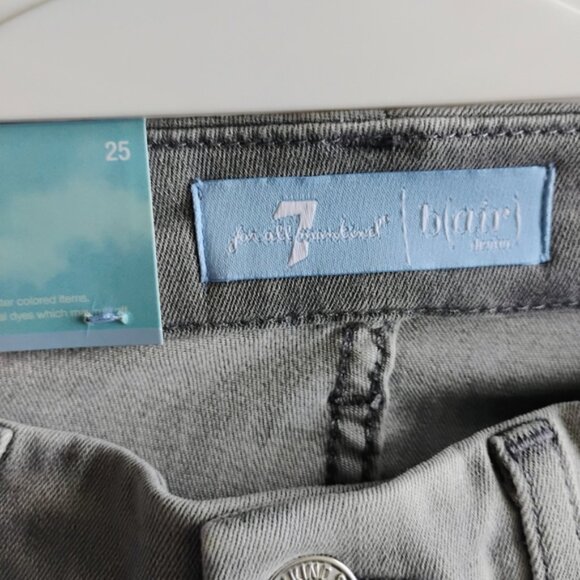 NWT 7 For All Mankind B (air) Women's Light Gray The Ankle Skinny Jeans Size 25 - Picture 15 of 16